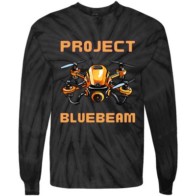 Drones New Jersey Ufo Uap Alien Invasion Project Bluebeam Tie-Dye Long Sleeve Shirt