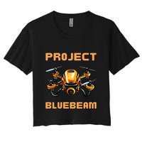 Drones New Jersey Ufo Uap Alien Invasion Project Bluebeam Women's Crop Top Tee