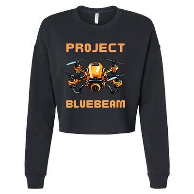 Drones New Jersey Ufo Uap Alien Invasion Project Bluebeam Cropped Pullover Crew