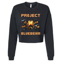 Drones New Jersey Ufo Uap Alien Invasion Project Bluebeam Cropped Pullover Crew