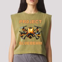 Drones New Jersey Ufo Uap Alien Invasion Project Bluebeam Garment-Dyed Women's Muscle Tee