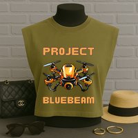 Drones New Jersey Ufo Uap Alien Invasion Project Bluebeam Garment-Dyed Women's Muscle Tee