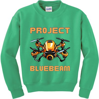 Drones New Jersey Ufo Uap Alien Invasion Project Bluebeam Kids Sweatshirt