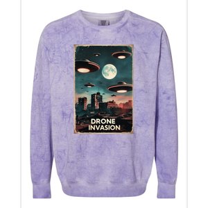 Drones New Jersey Ufo Uap Alien Invasion Colorblast Crewneck Sweatshirt