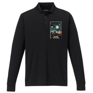 Drones New Jersey Ufo Uap Alien Invasion Performance Long Sleeve Polo