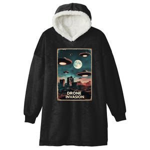 Drones New Jersey Ufo Uap Alien Invasion Hooded Wearable Blanket