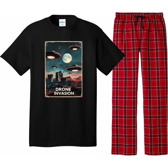 Drones New Jersey Ufo Uap Alien Invasion Pajama Set