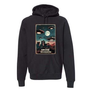 Drones New Jersey Ufo Uap Alien Invasion Premium Hoodie