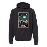 Drones New Jersey Ufo Uap Alien Invasion Premium Hoodie