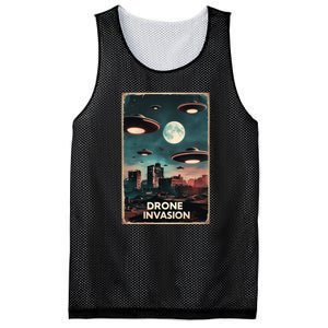 Drones New Jersey Ufo Uap Alien Invasion Mesh Reversible Basketball Jersey Tank