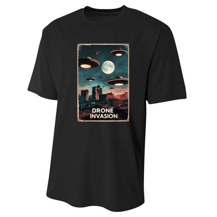 Drones New Jersey Ufo Uap Alien Invasion Performance Sprint T-Shirt