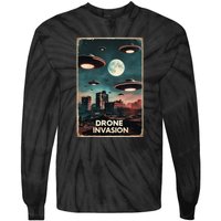 Drones New Jersey Ufo Uap Alien Invasion Tie-Dye Long Sleeve Shirt