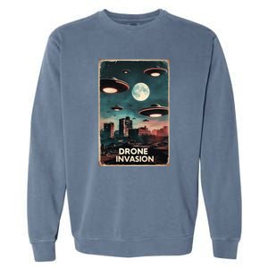 Drones New Jersey Ufo Uap Alien Invasion Garment-Dyed Sweatshirt