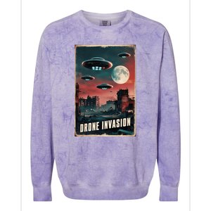 Drones New Jersey Ufo Uap Alien Invasion Colorblast Crewneck Sweatshirt