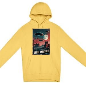 Drones New Jersey Ufo Uap Alien Invasion Premium Pullover Hoodie