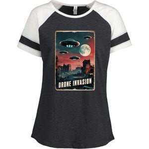 Drones New Jersey Ufo Uap Alien Invasion Enza Ladies Jersey Colorblock Tee