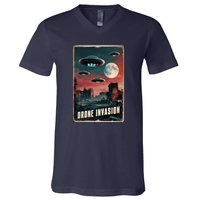 Drones New Jersey Ufo Uap Alien Invasion V-Neck T-Shirt