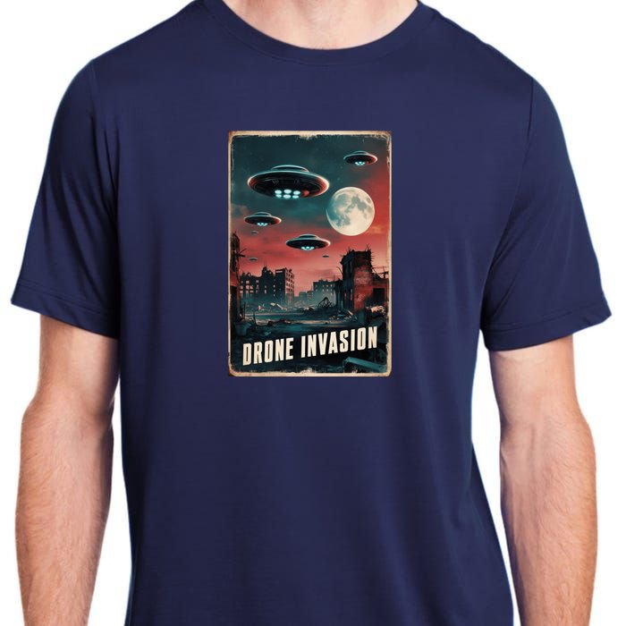 Drones New Jersey Ufo Uap Alien Invasion Adult ChromaSoft Performance T-Shirt