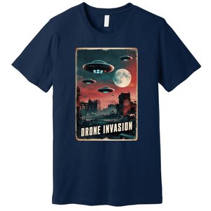 Drones New Jersey Ufo Uap Alien Invasion Premium T-Shirt