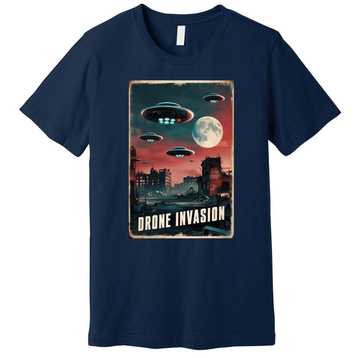 Drones New Jersey Ufo Uap Alien Invasion Premium T-Shirt