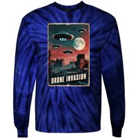 Drones New Jersey Ufo Uap Alien Invasion Tie-Dye Long Sleeve Shirt