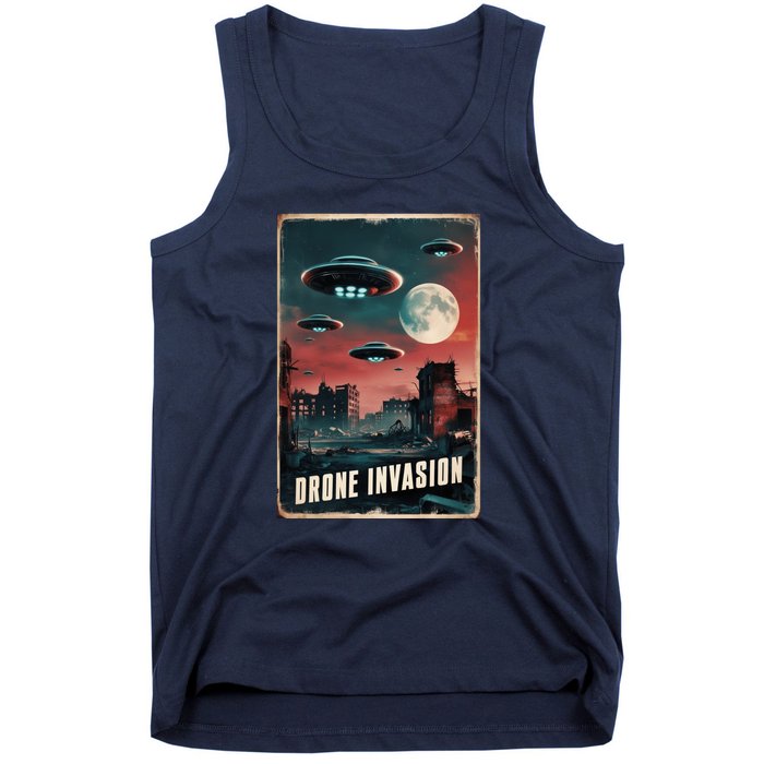 Drones New Jersey Ufo Uap Alien Invasion Tank Top