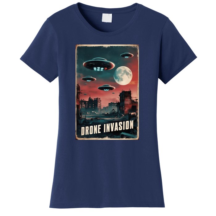 Drones New Jersey Ufo Uap Alien Invasion Women's T-Shirt