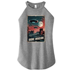 Drones New Jersey Ufo Uap Alien Invasion Women's Perfect Tri Rocker Tank