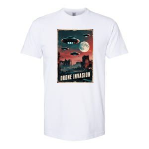 Drones New Jersey Ufo Uap Alien Invasion Softstyle CVC T-Shirt