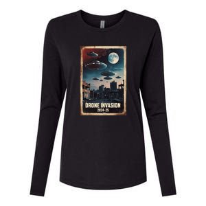 Drones New Jersey Ufo Uap Alien Invasion Womens Cotton Relaxed Long Sleeve T-Shirt