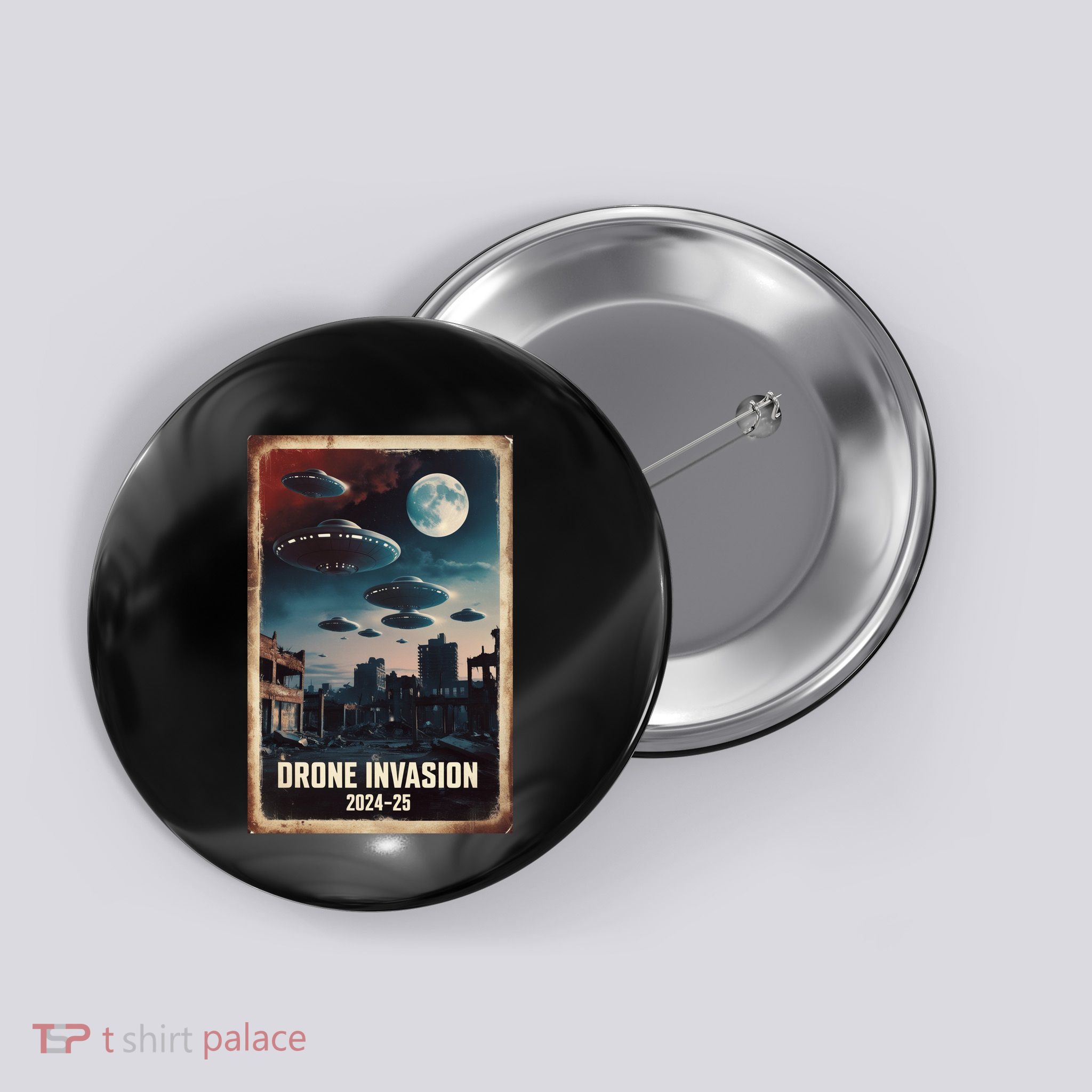 Drones New Jersey Ufo Uap Alien Invasion Button