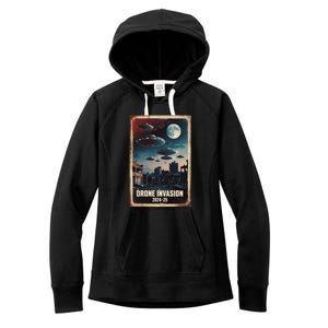 Drones New Jersey Ufo Uap Alien Invasion Women's Fleece Hoodie