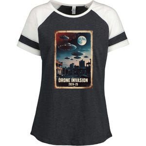 Drones New Jersey Ufo Uap Alien Invasion Enza Ladies Jersey Colorblock Tee