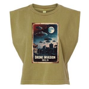 Drones New Jersey Ufo Uap Alien Invasion Garment-Dyed Women's Muscle Tee