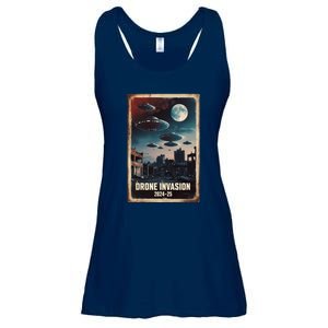 Drones New Jersey Ufo Uap Alien Invasion Ladies Essential Flowy Tank