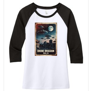 Drones New Jersey Ufo Uap Alien Invasion Women's Tri-Blend 3/4-Sleeve Raglan Shirt