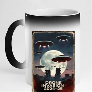 Drones New Jersey Ufo Uap Alien Invasion 11oz Black Color Changing Mug