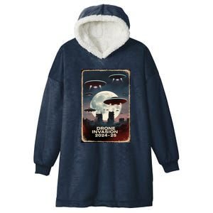 Drones New Jersey Ufo Uap Alien Invasion Hooded Wearable Blanket