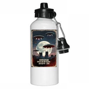 Drones New Jersey Ufo Uap Alien Invasion Aluminum Water Bottle