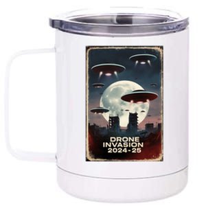 Drones New Jersey Ufo Uap Alien Invasion 12 oz Stainless Steel Tumbler Cup