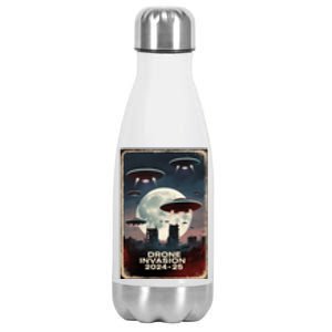 Drones New Jersey Ufo Uap Alien Invasion Stainless Steel Insulated Water Bottle