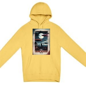 Drones New Jersey Ufo Uap Alien Invasion Premium Pullover Hoodie