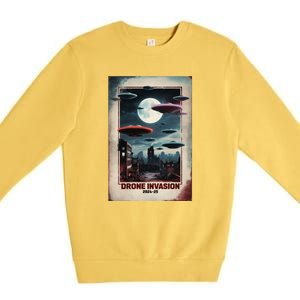 Drones New Jersey Ufo Uap Alien Invasion Premium Crewneck Sweatshirt