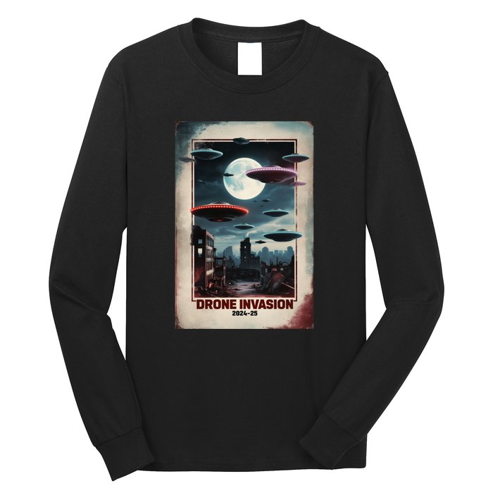 Drones New Jersey Ufo Uap Alien Invasion Long Sleeve Shirt