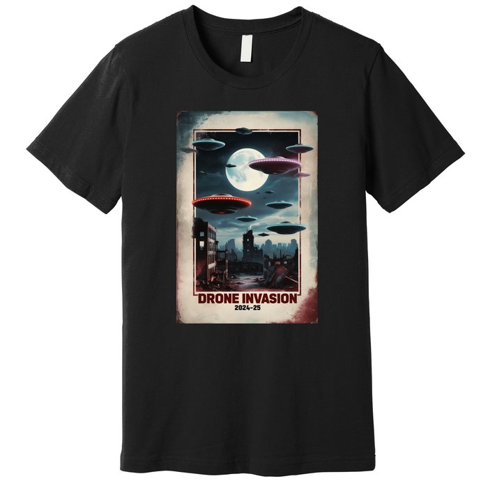 Drones New Jersey Ufo Uap Alien Invasion Premium T-Shirt