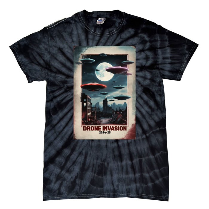 Drones New Jersey Ufo Uap Alien Invasion Tie-Dye T-Shirt