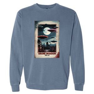 Drones New Jersey Ufo Uap Alien Invasion Garment-Dyed Sweatshirt