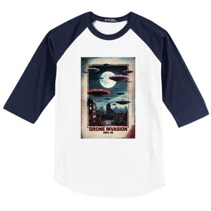 Drones New Jersey Ufo Uap Alien Invasion Baseball Sleeve Shirt