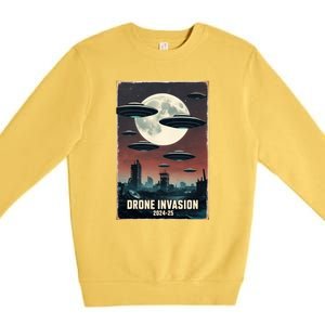 Drones New Jersey Ufo Uap Alien Invasion Premium Crewneck Sweatshirt