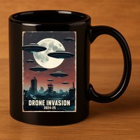 Drones New Jersey Ufo Uap Alien Invasion 11oz C Handle Ceramic Mug